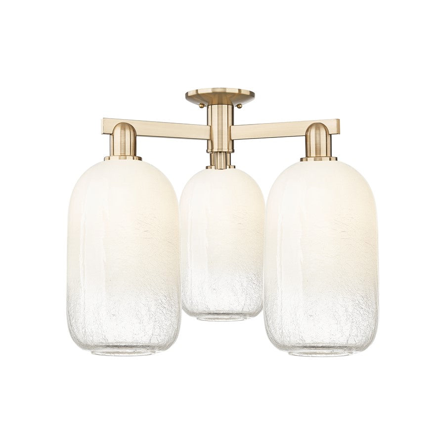 Innovations Brookhaven Cloche 3Lt 25" Semi-Flush, CBZ/Opal - 716-3F-CB-G482-7OP