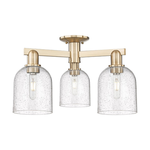 Innovations Bella 23in 3-Light Semi-Flush Mount | Industrial Champagne Bronze Steel and Seedy Glass | Living Room & Dining | Model 716-3F-CB-G558-6SDY