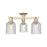 Innovations Bridal Veil 3Lt 23" Semi-Flush, CBZ/Clear - 716-3F-CB-G559-5CL