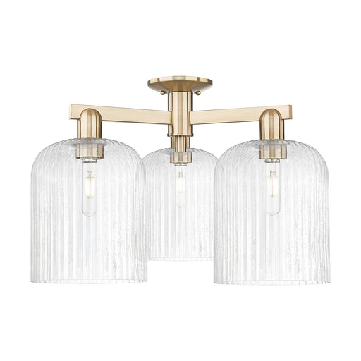 Innovations Bridal Veil 26in 3-Light Semi-Flush Mount | Industrial Champagne Bronze Steel and Seedy Glass | Living Room & | Model 716-3F-CB-G559-8SDY