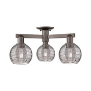 Innovations Athens Deco Swirl 3Lt 23" Semi-Flush, BZ/Smoke - 716-3F-OB-G1213-6SM