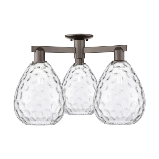 Innovations Waverly 26in 3-Light Semi-Flush Mount | Industrial Oil Rubbed Bronze Steel and Clear Glass | Entryway & Hallway | 25.5 | Model 716-3F-OB-G372