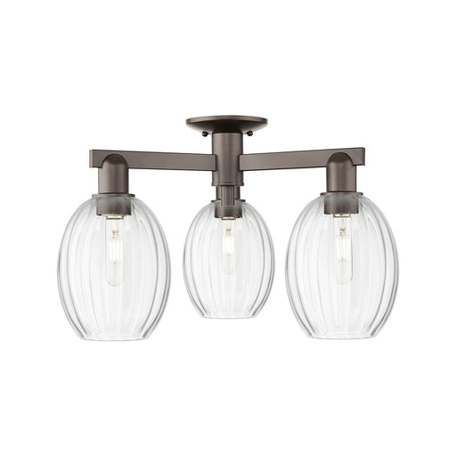 Innovations Preston 3Lt 24" Bulb Semi-Flush, OB/Clear - 716-3F-OB-G459-6CL