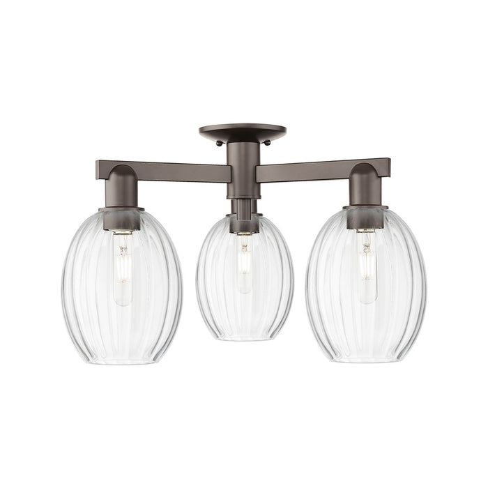 Innovations Preston 3Lt 24" Bulb Semi-Flush, OB/Clear - 716-3F-OB-G459-6CL