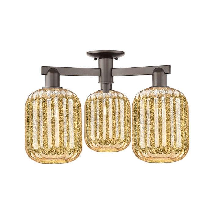 Innovations Preston 3Lt 24" Jar Semi-Flush, Bronze/Mercury - 716-3F-OB-G460-7ME