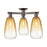 Innovations Brookhaven Almond 3Lt 24" Semi-Flush, OB/Amber - 716-3F-OB-G480-6AM