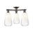 Innovations Brookhaven Almond 3Lt 24" Semi-Flush, OB/Opal - 716-3F-OB-G480-6OP