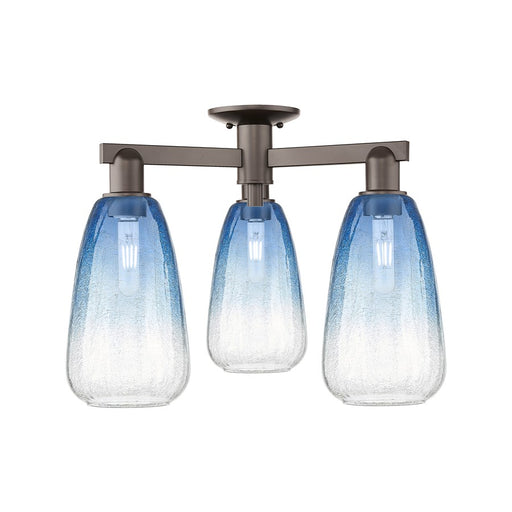 Innovations Brookhaven Almond 3Lt 24" Semi-Flush, OB/SB - 716-3F-OB-G480-6SB