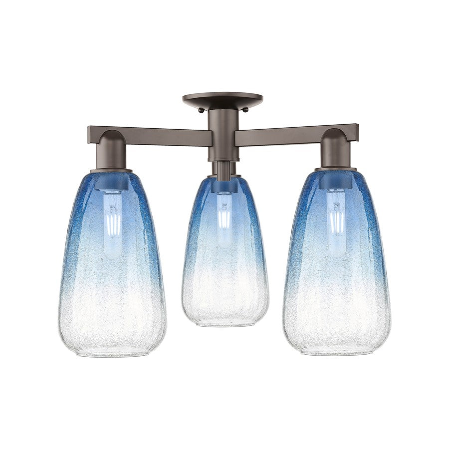 Innovations Brookhaven Almond 3Lt 24" Semi-Flush, OB/SB - 716-3F-OB-G480-6SB