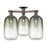 Innovations Brookhaven Cloche 3Lt 25" Semi-Flush, OB/Slate - 716-3F-OB-G482-7SL