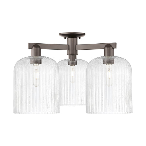 Innovations Bridal Veil 26in 3-Light Semi-Flush Mount | Industrial Oil Rubbed Bronze Steel and Seedy Ribbed Glass | Entryway & | Model 716-3F-OB-G559-8SDY
