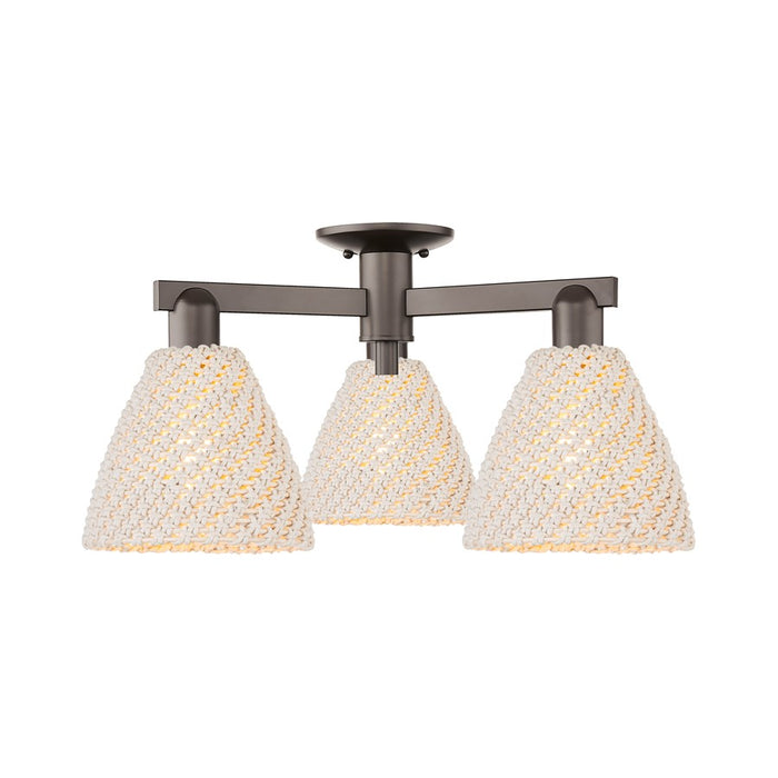 Innovations NB Dome 3Lt 25" Semi-Flush, OB/NF - 716-3F-OB-NBD-75-NAT