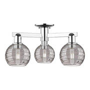 Innovations Athens Deco Swirl 3Lt 23" Semi-Flush, CH/Smoke - 716-3F-PC-G1213-6SM