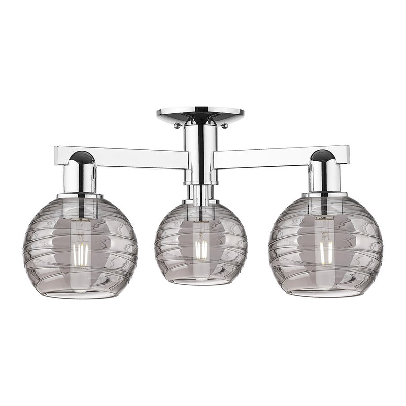 Innovations Athens Deco Swirl 3Lt 23" Semi-Flush, CH/Smoke - 716-3F-PC-G1213-6SM