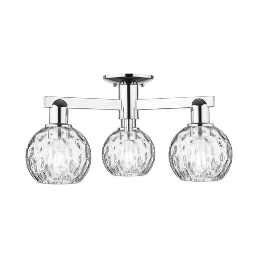 Innovations Athens Water Glass 24in 3-Light Semi-Flush Mount | Industrial Polished Chrome Steel and Clear Water Glass | Entryway | Model 716-3F-PC-G1215-6
