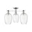 Innovations Preston 3Lt 24" Flute Semi-Flush, Chrome/Clear - 716-3F-PC-G457-6CL