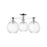 Innovations Preston 3Lt 25" Globe Semi-Flush, Chrome/Clear - 716-3F-PC-G458-7CL