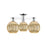 Innovations Preston 3Lt 25" Globe Semi-Flush, Chrome/MC - 716-3F-PC-G458-7ME
