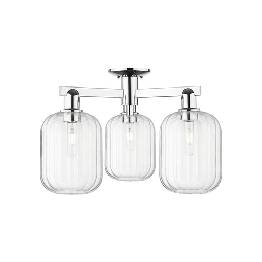 Innovations Preston 3Lt 24" Jar Semi-Flush, Chrome/Clear - 716-3F-PC-G460-7CL