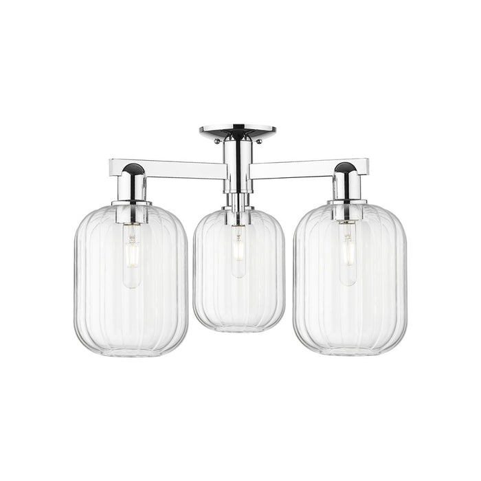 Innovations Preston 3Lt 24" Jar Semi-Flush, Chrome/Clear - 716-3F-PC-G460-7CL