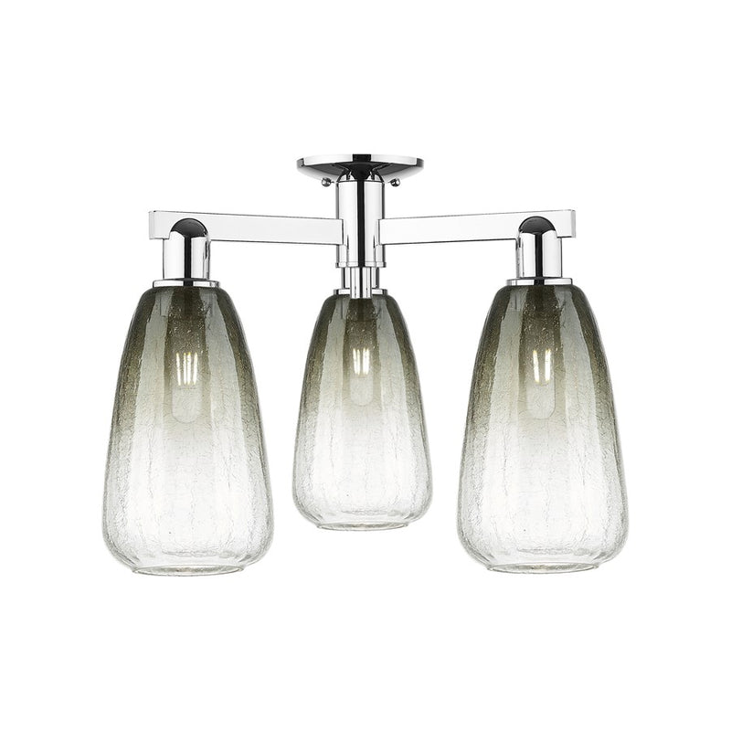 Innovations Brookhaven Almond 3Lt 24" Semi-Flush, CH/SL - 716-3F-PC-G480-6SL