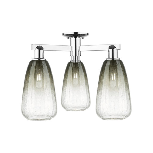 Innovations Brookhaven Almond 3Lt 24" Semi-Flush, CH/SL - 716-3F-PC-G480-6SL