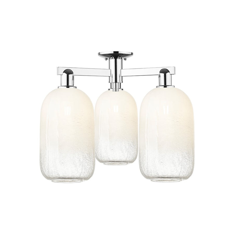 Innovations Brookhaven Cloche 3Lt 25" Semi-Flush, CH/OP - 716-3F-PC-G482-7OP