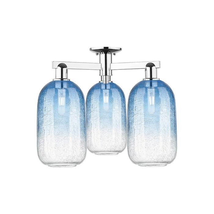 Innovations Brookhaven Cloche 3Lt 25" Semi-Flush, Chrome/SB - 716-3F-PC-G482-7SB