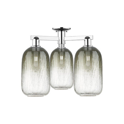 Innovations Brookhaven Cloche 3Lt 25" Semi-Flush, CH/SL - 716-3F-PC-G482-7SL