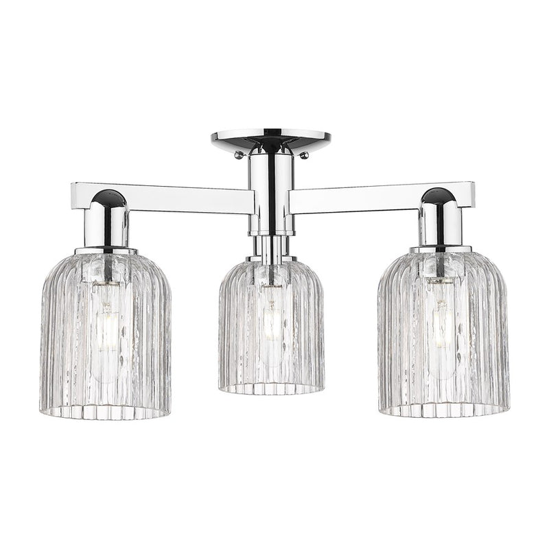 Innovations Bridal Veil 3Lt 23" Semi-Flush, Chrome/Clear - 716-3F-PC-G559-5CL