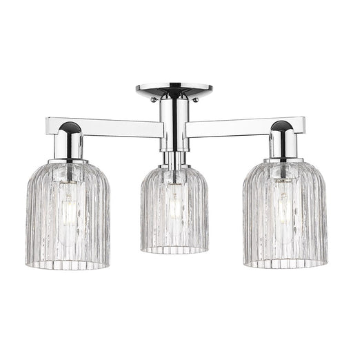 Innovations Bridal Veil 3Lt 23" Semi-Flush, Chrome/Clear - 716-3F-PC-G559-5CL