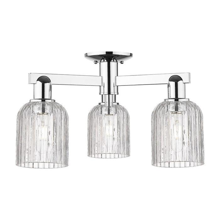 Innovations Bridal Veil 3Lt 23" Semi-Flush, Chrome/Clear - 716-3F-PC-G559-5CL
