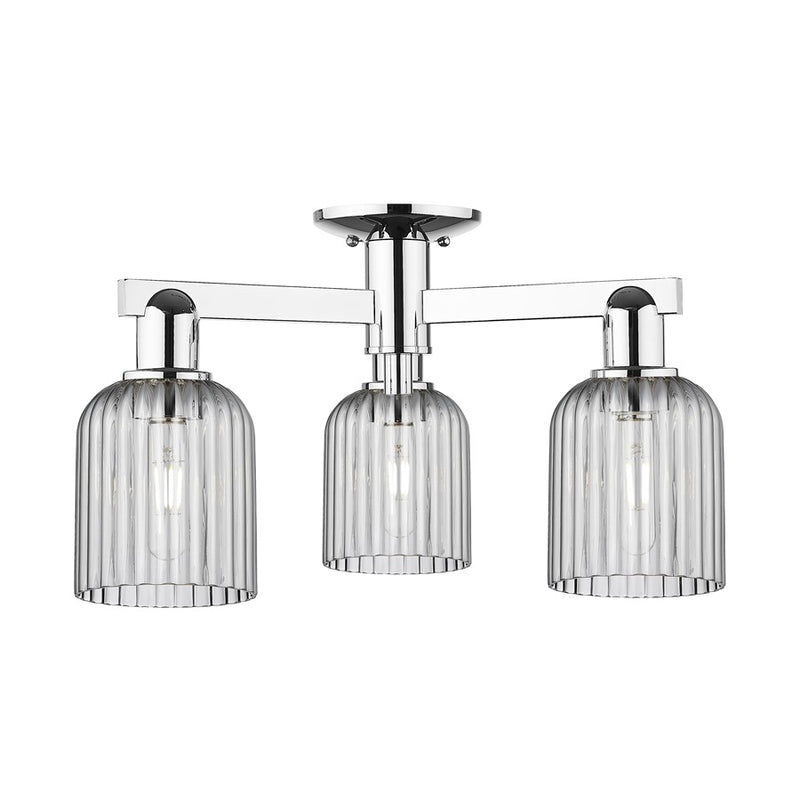 Innovations Bridal Veil 3Lt 23" Semi-Flush, Chrome/Smoke - 716-3F-PC-G559-5SM