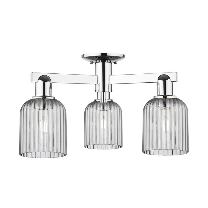 Innovations Bridal Veil 3Lt 23" Semi-Flush, Chrome/Smoke - 716-3F-PC-G559-5SM