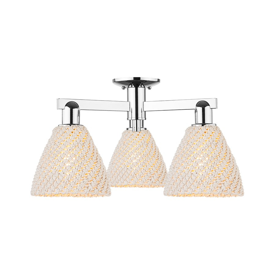 Innovations NB Dome 3Lt 25" Semi-Flush, CH/NF - 716-3F-PC-NBD-75-NAT
