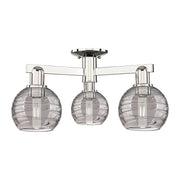 Innovations Athens Deco Swirl 3Lt 23" Semi-Flush, PN/Smoke - 716-3F-PN-G1213-6SM