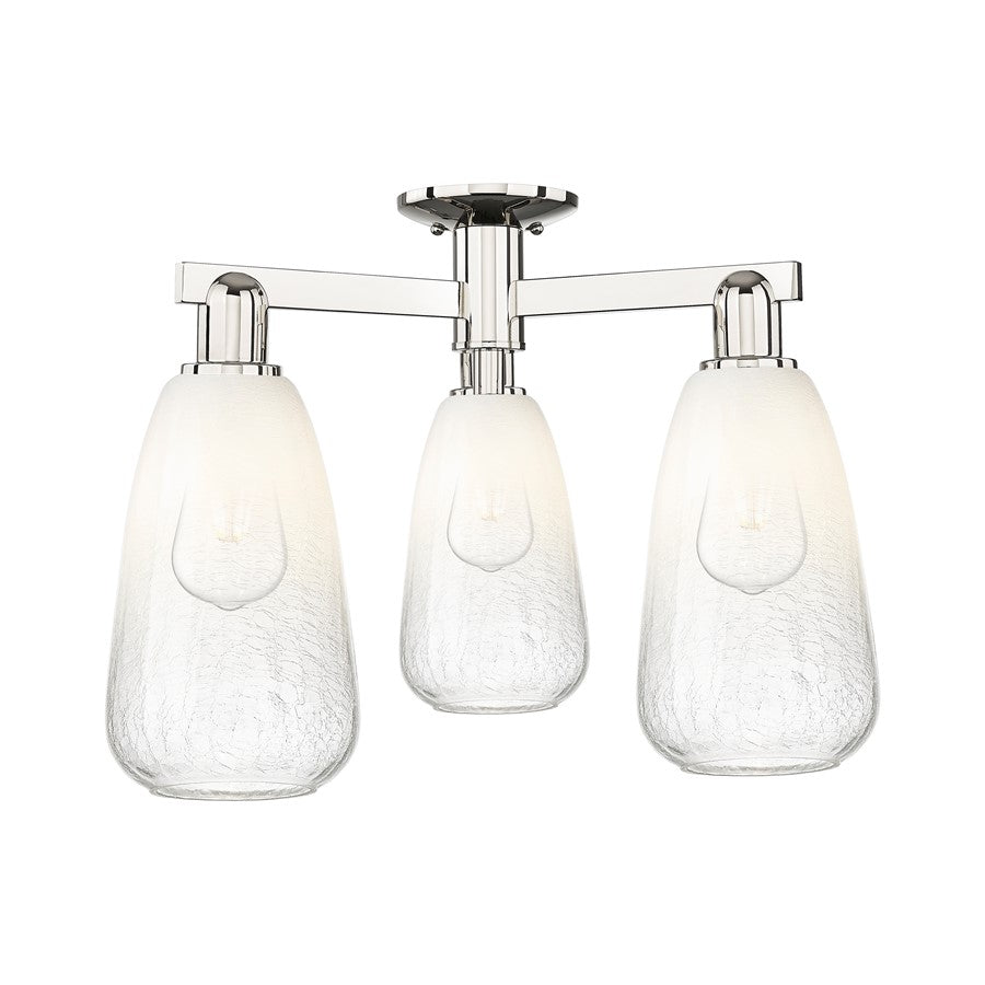 Innovations Brookhaven Almond 3Lt 24" Semi-Flush, PN/Opal - 716-3F-PN-G480-6OP