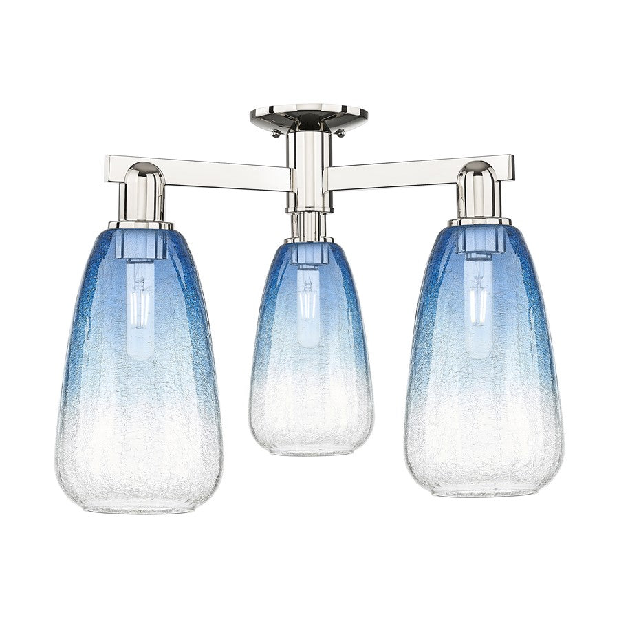 Innovations Brookhaven Almond 3Lt 24" Semi-Flush, PN/SB - 716-3F-PN-G480-6SB