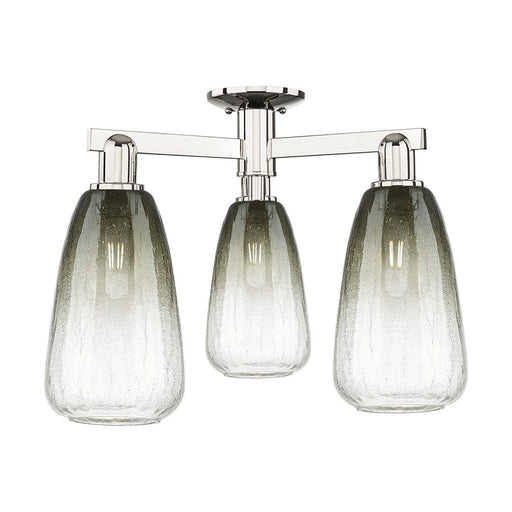 Innovations Brookhaven Almond 3Lt 24" Semi-Flush, PN/Slate - 716-3F-PN-G480-6SL