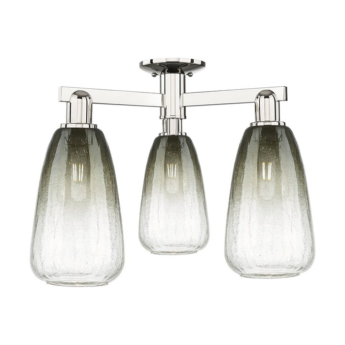 Innovations Brookhaven Almond 3Lt 24" Semi-Flush, PN/Slate - 716-3F-PN-G480-6SL