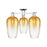 Innovations Brookhaven Flute 3Lt 25" Semi-Flush, PN/Amber - 716-3F-PN-G484-7AM
