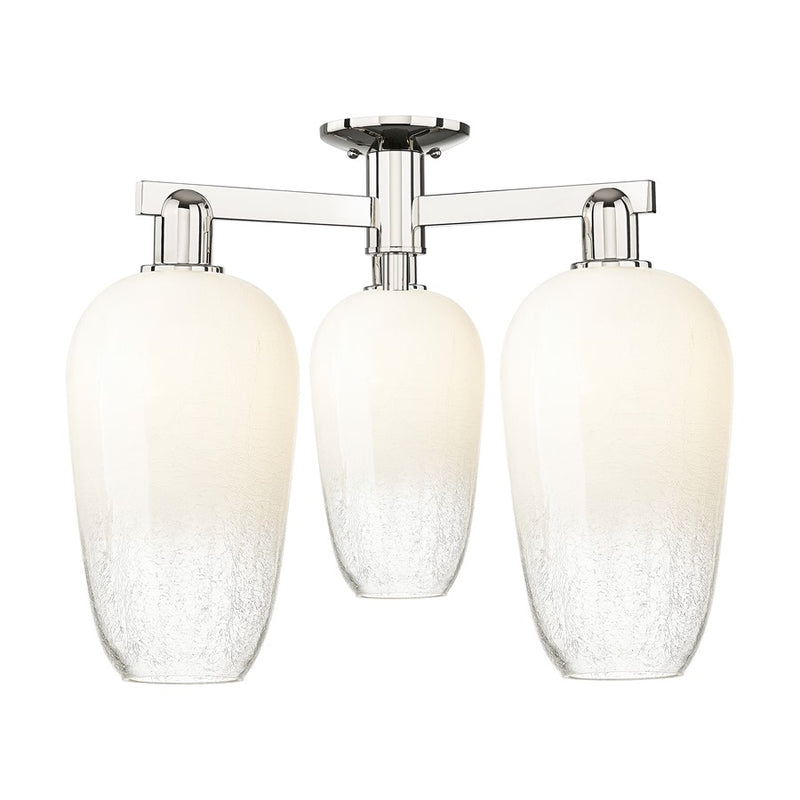 Innovations Brookhaven Flute 3Lt 25" Semi-Flush, PN/Opal - 716-3F-PN-G484-7OP