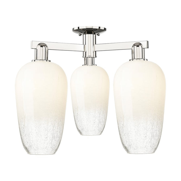 Innovations Brookhaven Flute 3Lt 25" Semi-Flush, PN/Opal - 716-3F-PN-G484-7OP