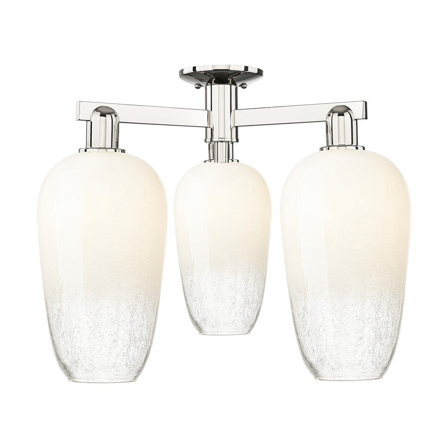 Innovations Brookhaven Flute 3Lt 25" Semi-Flush, PN/Opal - 716-3F-PN-G484-7OP