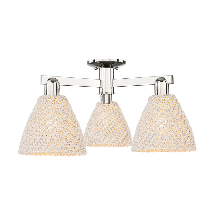 Innovations NB Dome 3Lt 25" Semi-Flush, PN/NF - 716-3F-PN-NBD-75-NAT