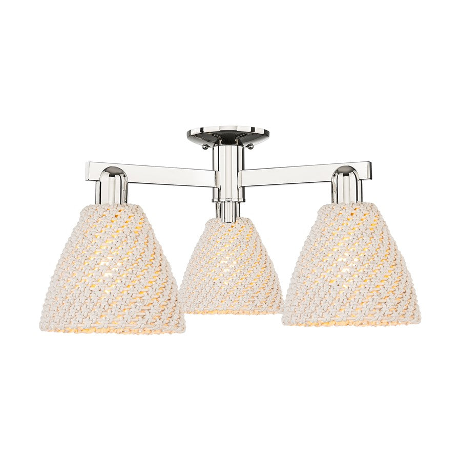 Innovations NB Dome 3Lt 25" Semi-Flush, PN/NF - 716-3F-PN-NBD-75-NAT