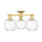 Innovations Preston 3Lt 25" Globe Semi-Flush, Gold/Clear - 716-3F-SG-G458-7CL