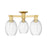 Innovations Preston 3Lt 24" Bulb Semi-Flush, Gold/Clear - 716-3F-SG-G459-6CL