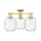 Innovations Preston 3Lt 24" Jar Semi-Flush, Gold/Clear - 716-3F-SG-G460-7CL