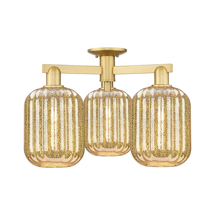 Innovations Preston 3Lt 24" Jar Semi-Flush, Gold/Mercury - 716-3F-SG-G460-7ME